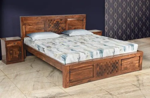 Dharuna Sheesham Wood Double Bed