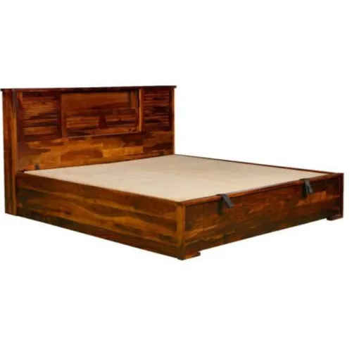 King Size Ferguson Sheesham Wood Bed with Hydraulic Storage